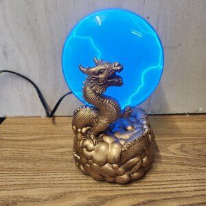 LUMISOURCE sculptured electra plasma ART LAMP blue Drango Rare 10"
